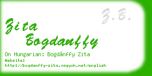 zita bogdanffy business card